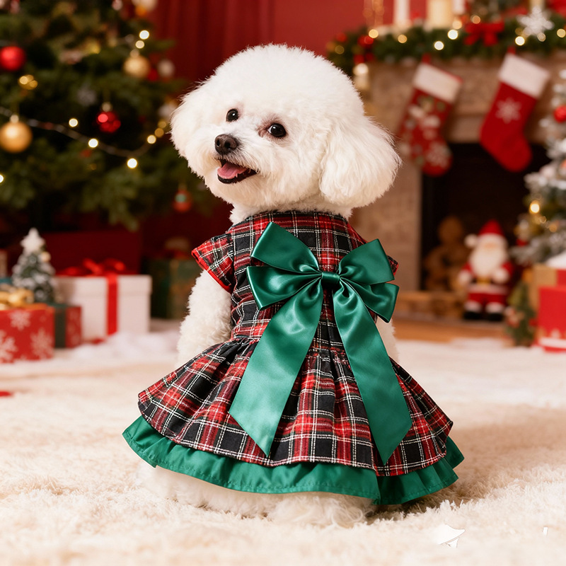 Christmas Throw Blanket - Klassieke rode geruite kerst hondenrok in