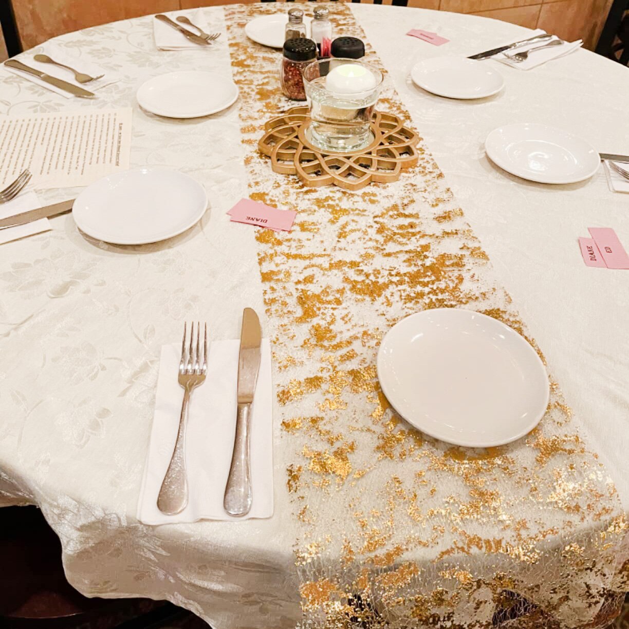Christmas Table Runner - Sparkle Metallic Goud Dunne Tafellopers Goud/Zilver