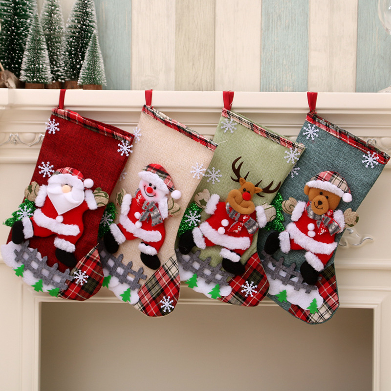 Christmas Stocking Hanging - 31 cm grote kerstkousen kerstversiering kerstman