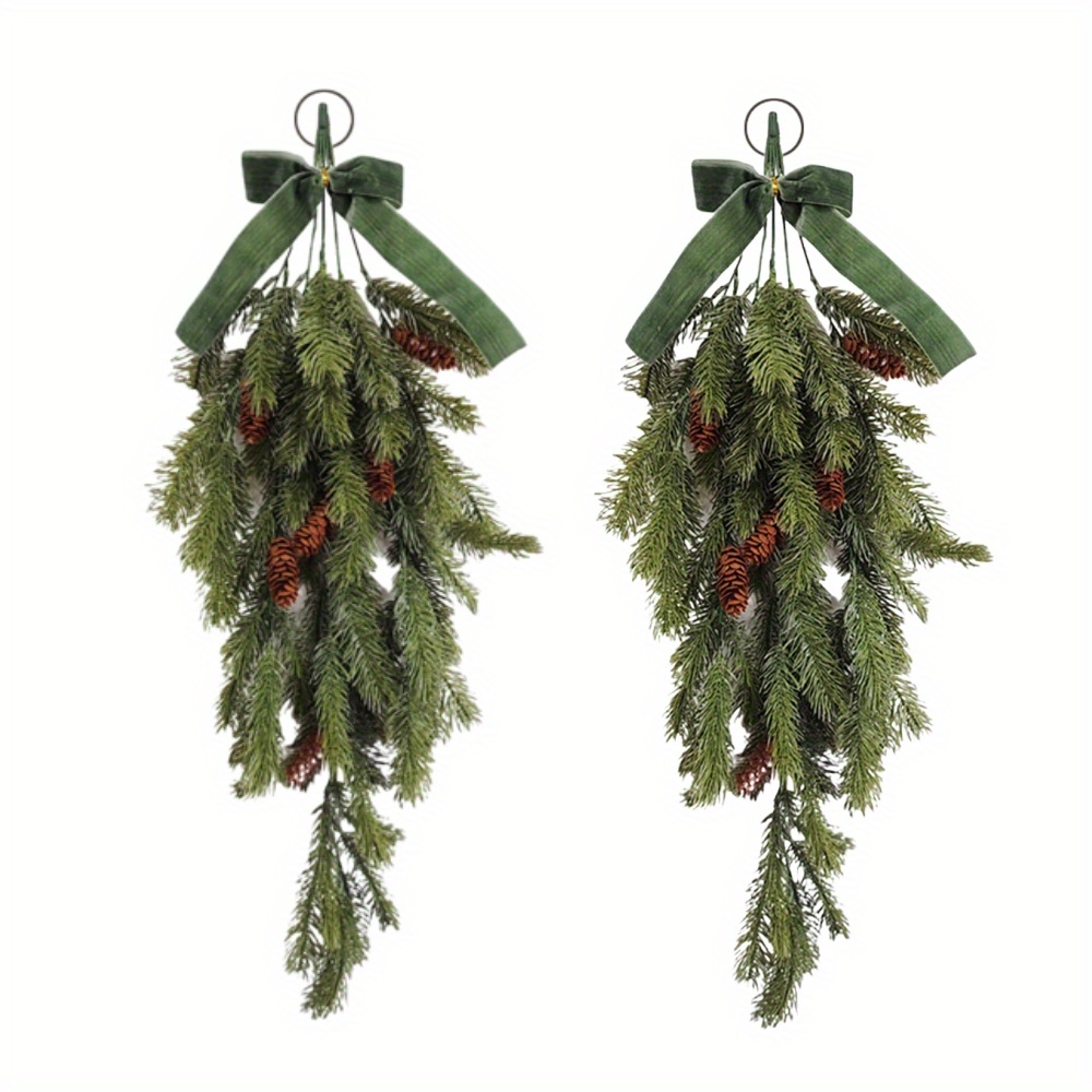 Christmas Tree Artificial - Kerstdruppelversiering - Kunstmatige dennenslinger met belletjes