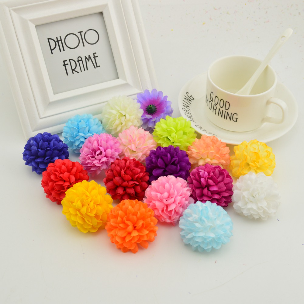 Christmas Wreath Fake - 200PCS 5CM Zijde Chrysant Kunstbloemen Goedkope