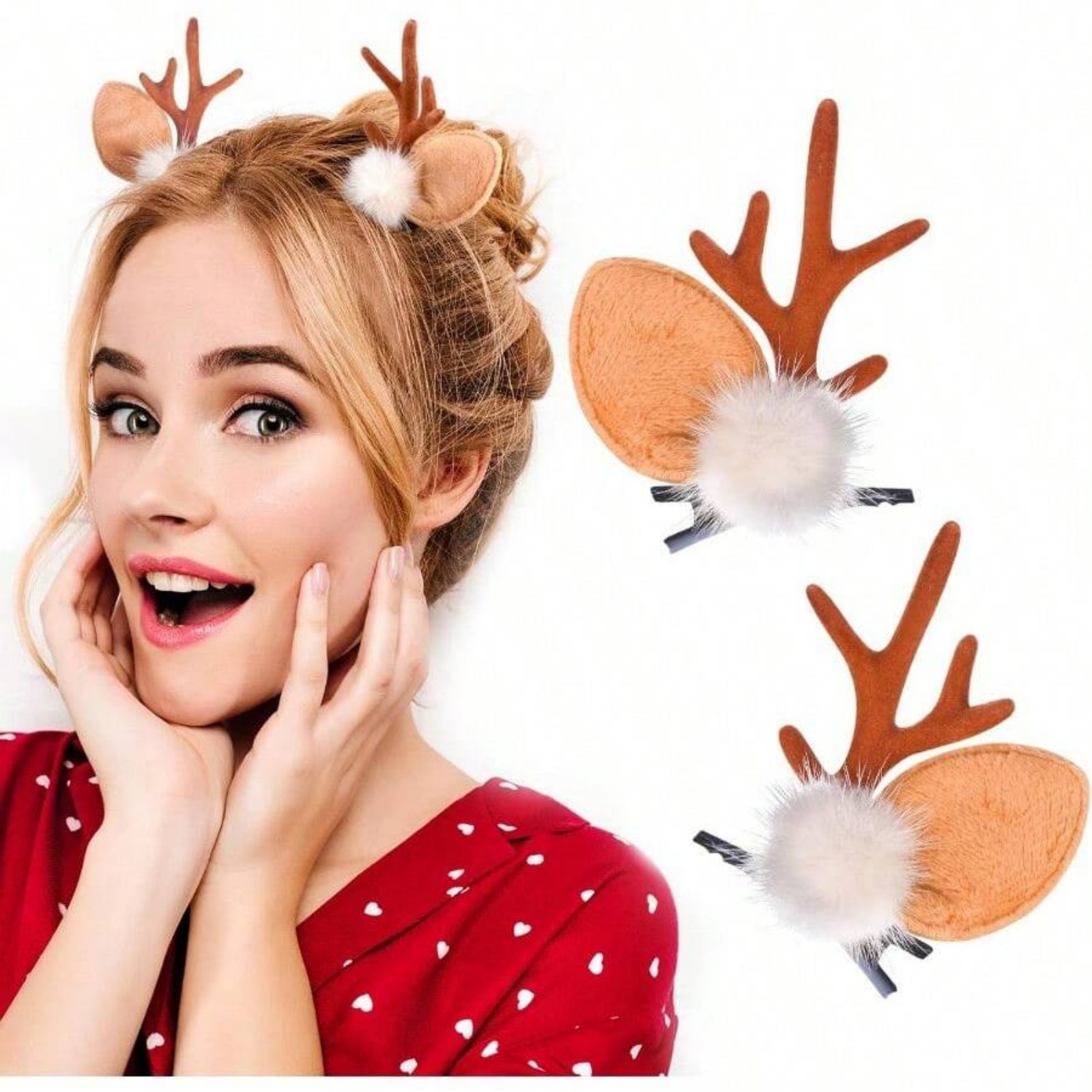 Reindeer Antlers Headband - 2 Stuks Kerst Rendier Gewei Haar