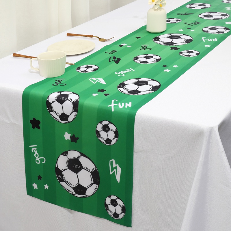 Christmas Table Runner - 1pc Voetbal/Voetbal Feesttafel Vlag Tafel Middelpunt