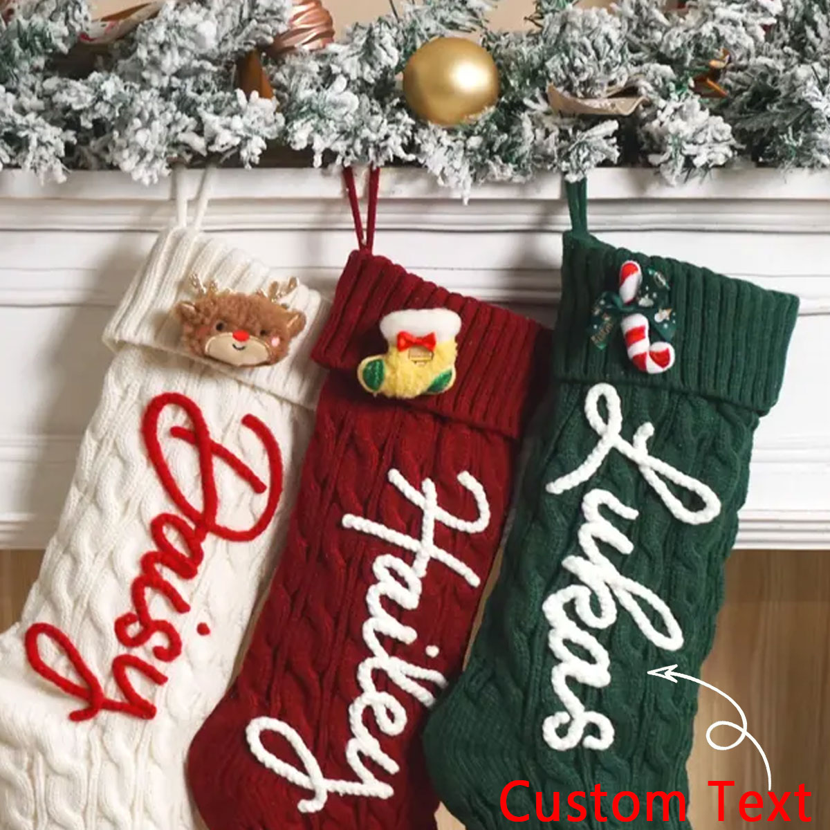 Christmas Stocking Hanging - 1 stuk kerstdecoratieve kousen, rendier/kerstman/kerstboom en