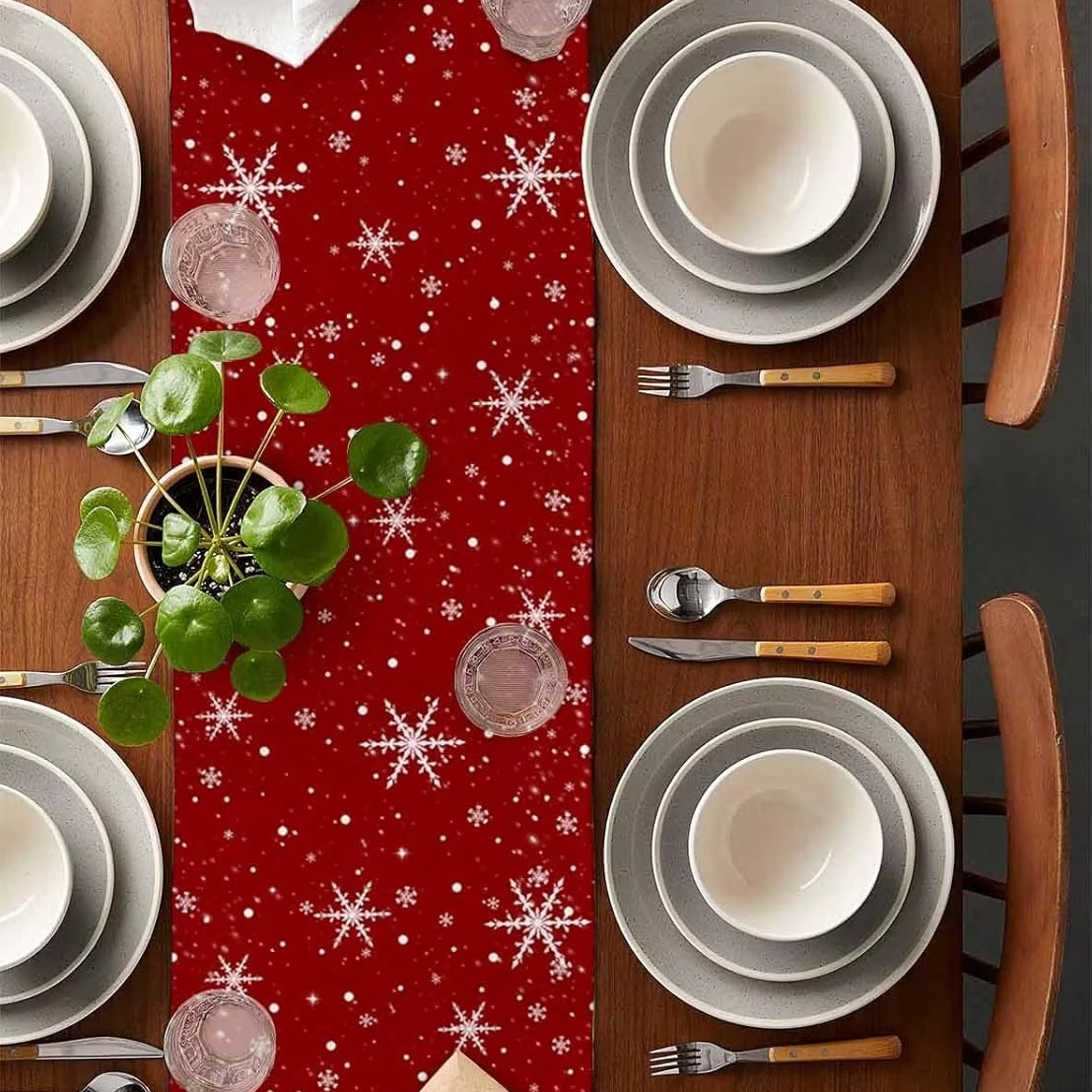 Rode tafelloper kerstboom patr - Christmas Table Runner recensie en prijs