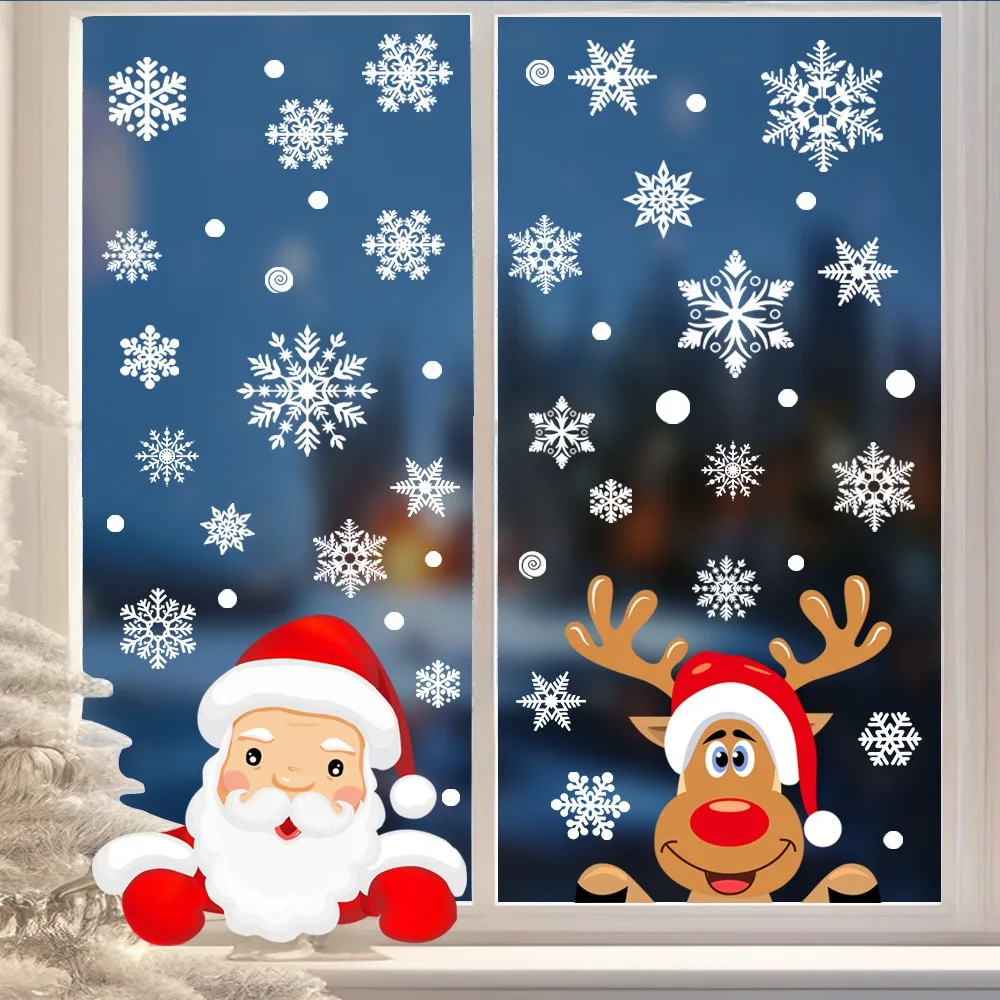 Cartoon Kerst Kerstman Raamsti - Snowflake Window Decal recensie en prijs