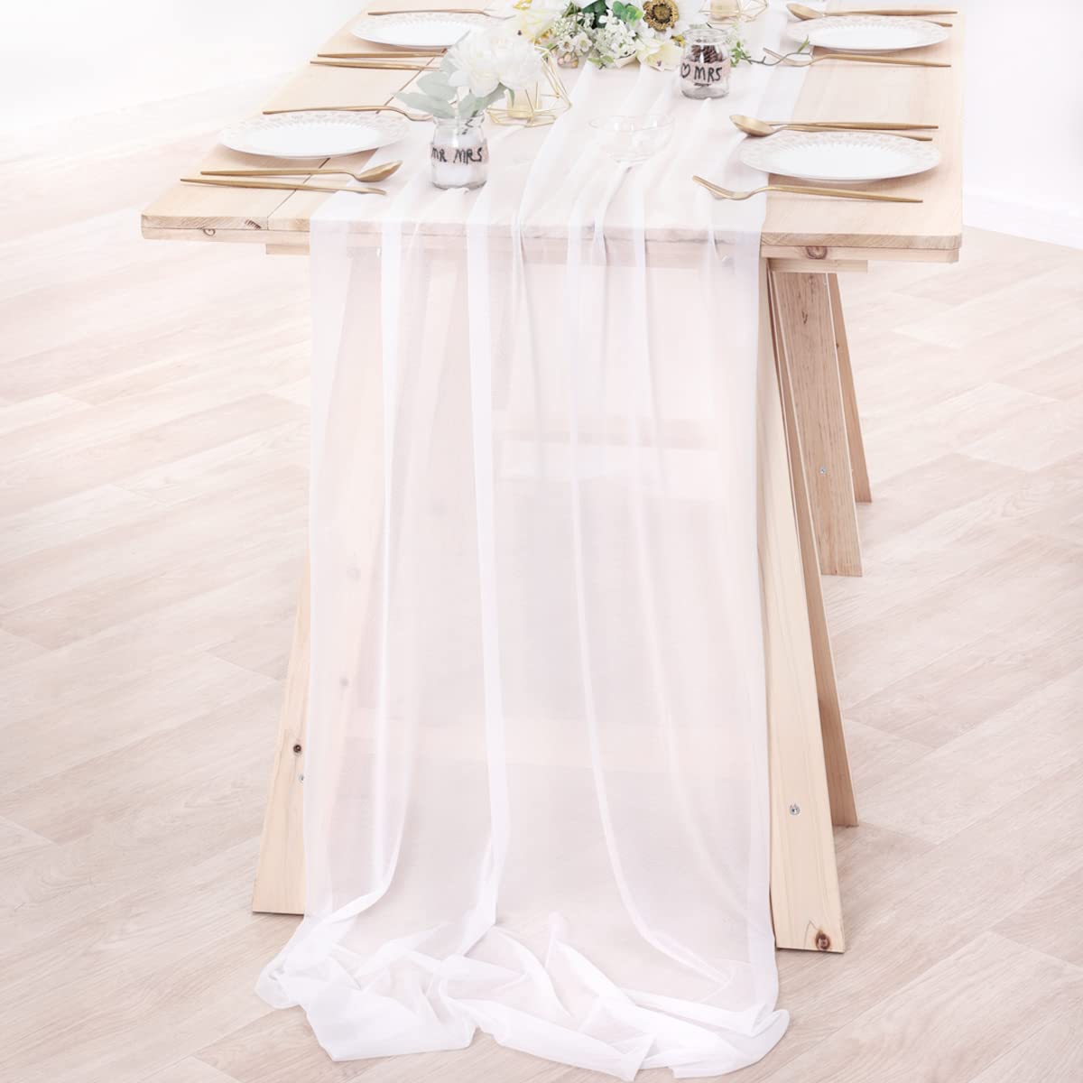 Chiffon tafelloper naakt pure  - Christmas Table Runner recensie en prijs