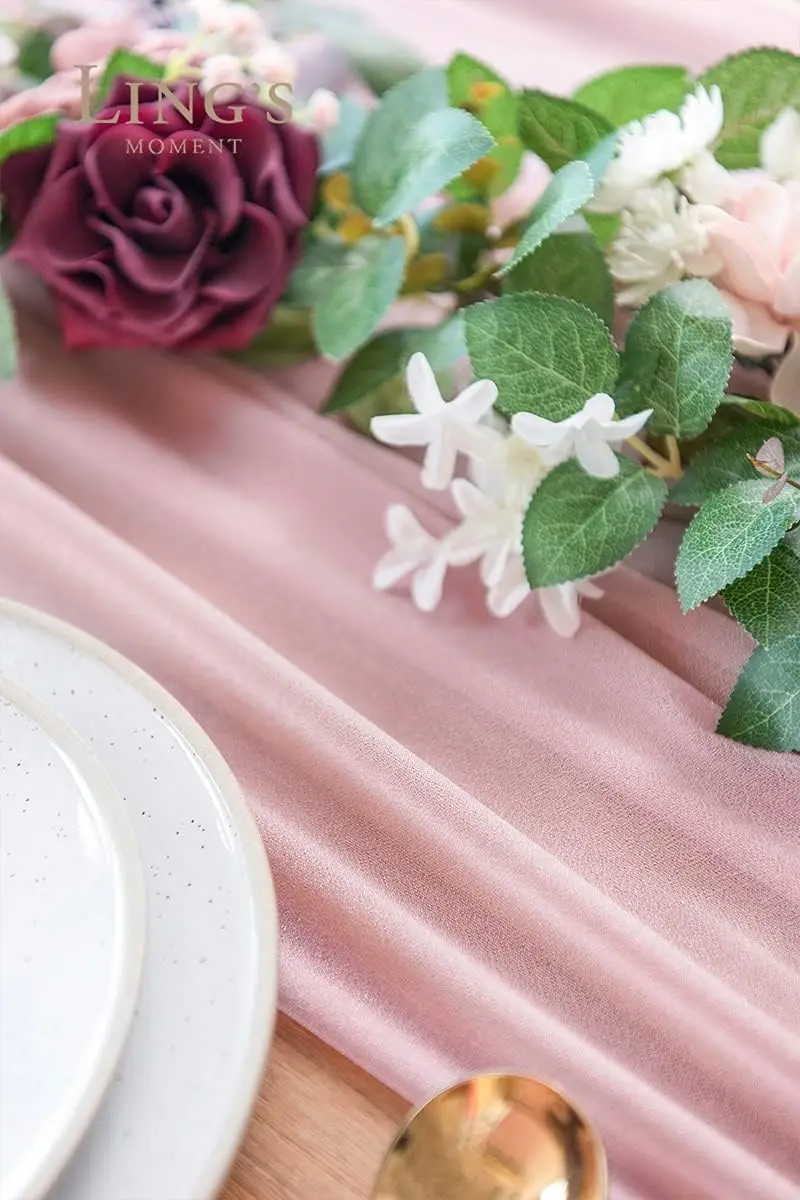 Chiffon witte tafelloper tafel - Christmas Table Runner recensie en prijs